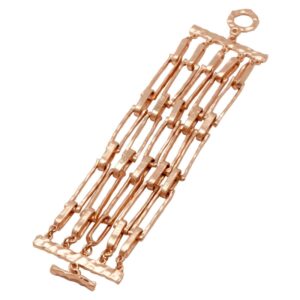 1222 thickbox default B50016.50 Bracelet dore a lor rose fin 24 carats avec cinq rangees de cadres rectangulaires.jpg