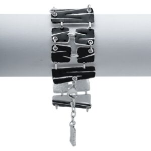1451 thickbox default B57026.23 Bracelet argente au 925 Sterling avec de lemail noir.jpg