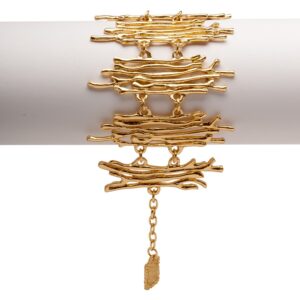 1780 B56066.10 Bracelet dore a lor fin 24 carats avec un design de branche sculptee.jpg