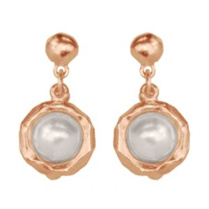 2856 thickbox default E50050.52 Boucles doreilles etain dore rose 24 carats avec une perle de verre.jpg