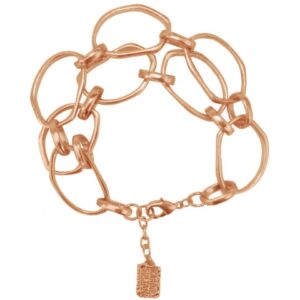 3947 B53037.50 Bracelet dore a lor rose fin 24 carats avec deux rangees de forme ovale enchainee.jpg