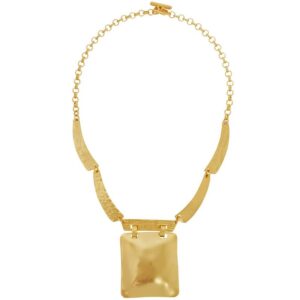 5126 thickbox default N63175.10 Collier dore effet brosse avec un grand pendantif carre poli.jpg