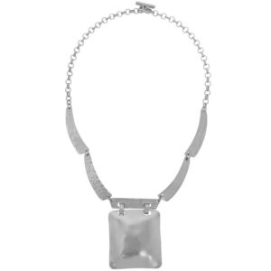 5128 thickbox default N63175.20 Collier argente effet brosse avec un grand pendantif carre poli.jpg
